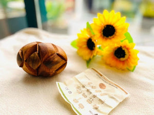 Brain Teaser 3D Puzzle | Handcrafted Football Shape | Natural Wood for Kids & Adults