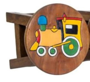 Hand Carved Children's Chair | Wooden Train Locomotive Theme