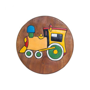 Hand Carved Children's Chair | Wooden Train Locomotive Theme