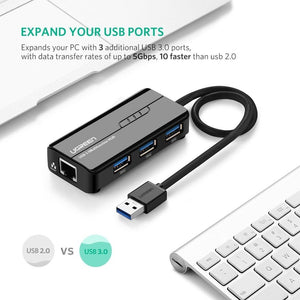USB 3.0 Hub with Gigabit Ethernet Adapter | 20265