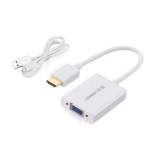 UGREEN HDMI to VGA & 3.5mm Audio/Micro USB Converter | Model 40212 | Black