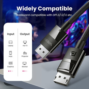 80394 DP V1.4 Male to Male | Plastic Case Braided Cable | 5M