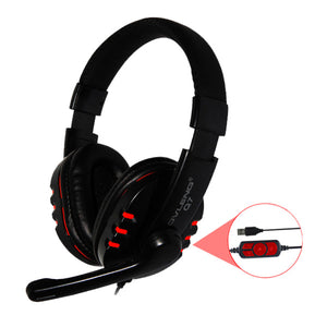 OVLENG Q7 USB Computer Headphones with Mic & Volume Control | Comfortable Over-Ear Design | Ideal for Gaming & Calls