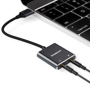 CA152 USB to 3.5mm Audio and Microphone Sound Card Adapter for TRS or TRRS Headset with Mic