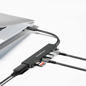 Simplecom CH547 USB-C 7-in-1 Multiport Adapter | USB Hub | HDMI | Card Reader | PD