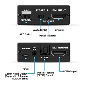CM425 HDMI 2.0 Audio Extractor | Optical SPDIF and 3.5mm Stereo with ARC | 4K@60Hz