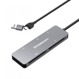 Simplecom CR407 5-Slot SuperSpeed USB 3.0 & USB-C | CFast/CF/XD/SD/MicroSD Card Reader