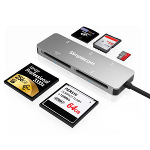 Simplecom CR407 5-Slot SuperSpeed USB 3.0 & USB-C | CFast/CF/XD/SD/MicroSD Card Reader