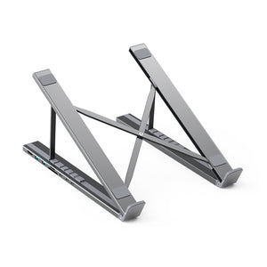 HUB-M48 7-in-1 Hub + Foldable Laptop Stand | USB-C to HDMI 4K | USB-A | TF&SD | USB-C with PD Charging