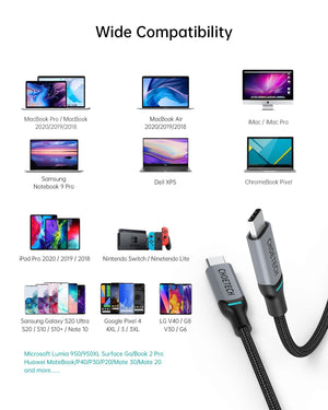 MIX00073 (XCC-1002 x2) 100W USB-C Braided Fast Charging Cable | 1.8M | 2 Pack