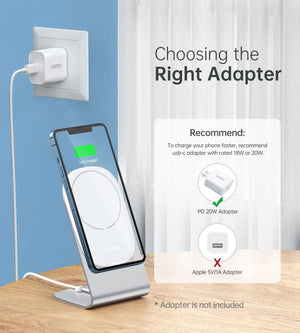 MIX00117SL MagSafe Fast Wireless Charger Stand Holder for iPhone 13/12 (H047 + T517)