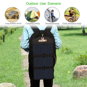 SC001 19W Portable Solar Panel Charger | SunPower Panels | Dual USB Charger for Camping/RV/Outdoors