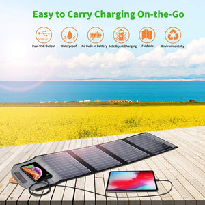 SC005 22W Portable Waterproof Foldable Solar Panel Charger | Dual USB Ports