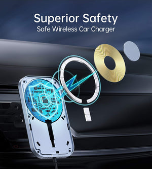 T200F-301 15W MagLeap Magnetic Wireless Car Charger Holder | 1.5M Cable