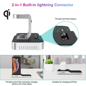 T316 4-in-1 Wireless Charging Station | iPhone/Apple Watch/iPod | Qi Wireless