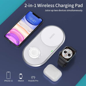 T317 2-in-1 Dual Wireless Charger Pad | MFI Certified