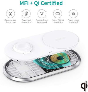 T317 2-in-1 Dual Wireless Charger Pad | MFI Certified