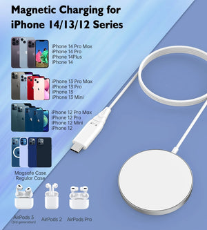 T518-F 15W Removable Wireless Magnetic Charger | iPhone 12/13/14