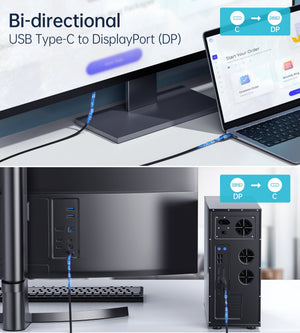 CHOETECH XCP-1803 USB-C to DisplayPort Cable | 1.8M | 8K @30Hz | Two-Way