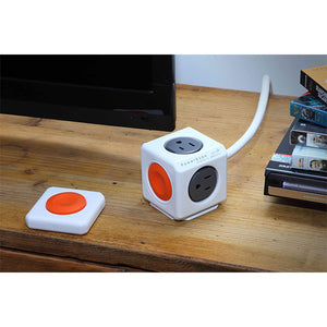 Allocacoc Powercube Extended Remote | 4-Outlets | with Remote Control Button