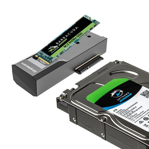 Simplecom SA536 USB to M.2 and SATA 2-IN-1 Adapter | 2.5"/3.5" HDD | NVMe/SATA M.2 SSD | Power Supply | USB 3.2 Gen2