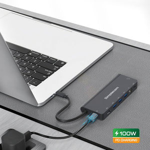 CHT590 USB-C SuperSpeed 9-in-1 Multiport Docking Station | HDMI 2.0