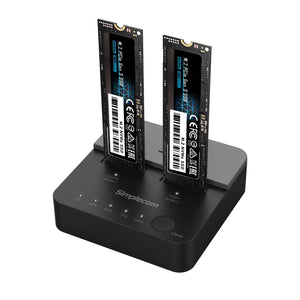 Simplecom SD550v2 USB 3.2 Gen2x2 to Dual Bay NVMe M.2 SSD Docking Station | Duplicator | Offline Clone
