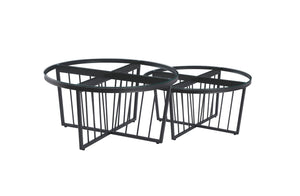 Serena Coffee Table - Clear Top (95cm) in Black