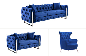 Madeline Range | Blue Velvet | Silver Trims