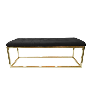 Holly Ottoman | Gold Base | Black Seat