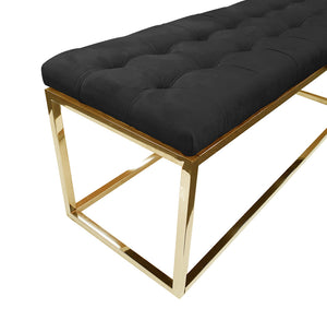 Holly Ottoman | Gold Base | Black Seat