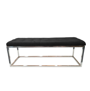 Holly Ottoman | Silver Base | Black Seat
