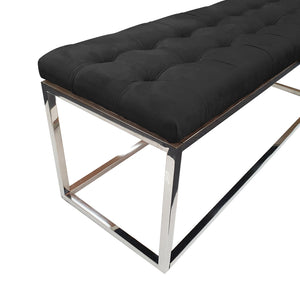 Holly Ottoman | Silver Base | Black Seat