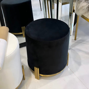 Interior Ave | Apollo Velvet Ottoman | Black Upholstery | Versatile and Stylish