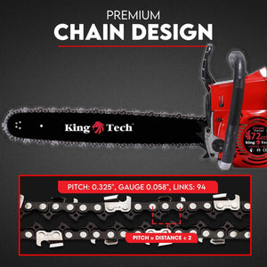 Commercial Petrol Chainsaw | 24" Bar | Tree Pruning | Top Handle Chain Saw