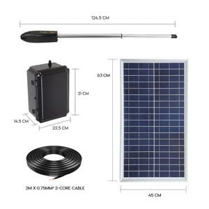 Double Swing Gate Opener Automatic Full Solar Power Kit | Remote Control