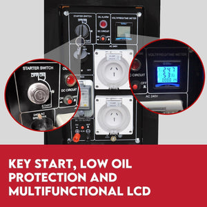 KINGTECH Diesel Generator | 8.4kW Max | 6kW Rated | Single Phase | Portable 13HP Power