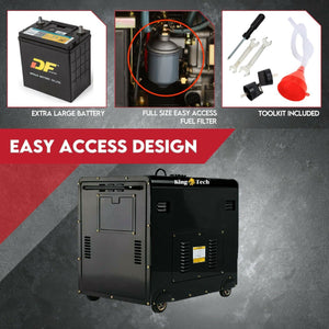 Diesel Generator | Single Phase | 8.4kW Rated | 6kW | 13HP Portable Backup Power