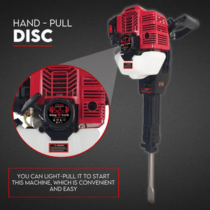 Petrol Jackhammer | 52CC | 2-Stroke Concrete Tile Breaker | Heavy Duty Demolition Hammer