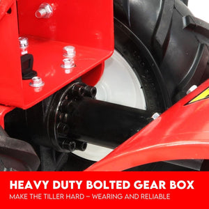 Petrol Tiller Cultivator | 212cc | 4 Blades | Rotary Hoe | Handheld Garden Tool