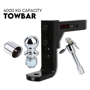 Adjustable Drop Towbar with 2" Hitch, Ball Mount Tongue for Trailer - 4000KG