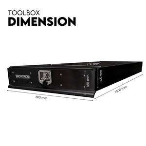 Under Tray Body Tool Box Trundle Drawer | 1500 Long | UTE Truck ToolBox | Black