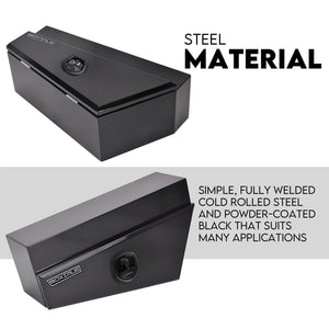 Black Steel 750mm Under Tray Tool Box Underbody Pair Set