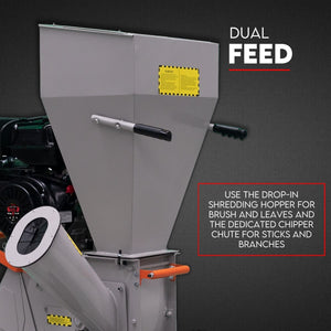 Garden Mulcher Shredder | 15HP Petrol Engine | Wood Chipper for Tree Branches & Mulch
