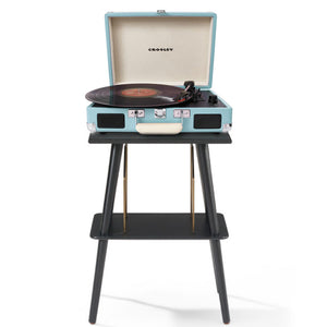 Crosley Cruiser Bluetooth Portable Turntable | Turquoise | Crosley Entertainment Stand Bundle