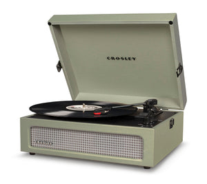 Crosley Voyager Bluetooth Portable Turntable | Sage + Majority D40 Bluetooth Speakers | Black | Bundle