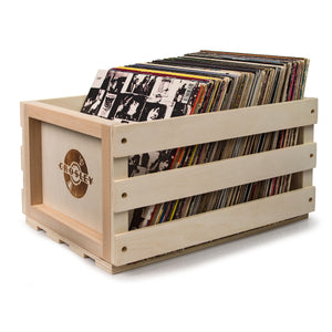 Crosley Voyager Bluetooth Portable Turntable + Record Storage Crate | Dune | Classic Music Bundle