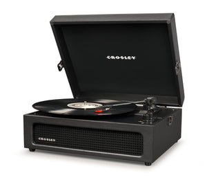 Crosley Voyager Bluetooth Portable Turntable | Black + Crosley Record Storage Display Stand | Vinyl Player Bundle