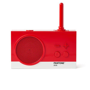 Lexon Pantone Gift Set | Mino+ Speaker, Flip Clock, Mina M Lamp, Thykho 3 Speaker | Red 2035
