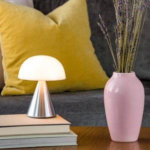 Lexon Mina L Large Portable LED Lamp | Aluminum Polish